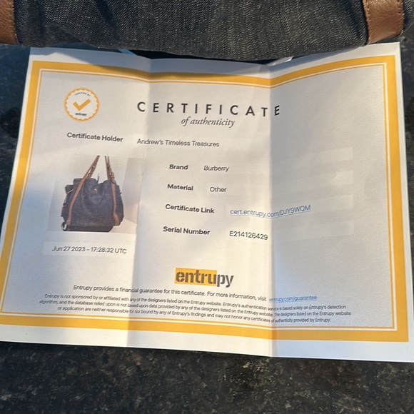 BURBERRY Denim and Leather satchel!!! EXCELLENT CONDITION! - Picture 8 of 8